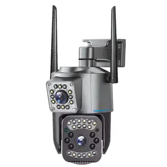 Cybernautt Z4D 4MP Wi-Fi CCTV Camera, 2 Lenses with 3 Views, Best Security Camera with Pan-Tilt & AI Human Detection, Color Night Vision, Two-Way Audio, Motion Alerts, App Remote Viewing, Supports 128GB & Cloud Storage