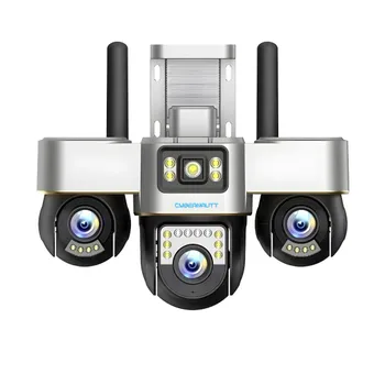 Cybernautt Z18K WiFi Security Camera, 6MP+6MP+6MP Triple Lens 18MP Total, H.265 AVI, Pan 355° Tilt 90°, Human Motion Tracking & Face Detection, Night Vision, 128GB TF Card, Built-in Speaker & Mic