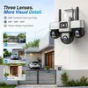 Cybernautt Z18K WiFi Security Camera, 6MP+6MP+6MP Triple Lens 18MP Total, H.265 AVI, Pan 355° Tilt 90°, Human Motion Tracking & Face Detection, Night Vision, 128GB TF Card, Built-in Speaker & Mic