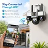 Cybernautt Z18K WiFi Security Camera, 6MP+6MP+6MP Triple Lens 18MP Total, H.265 AVI, Pan 355° Tilt 90°, Human Motion Tracking & Face Detection, Night Vision, 128GB TF Card, Built-in Speaker & Mic