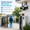 Cybernautt Z18K WiFi Security Camera, 6MP+6MP+6MP Triple Lens 18MP Total, H.265 AVI, Pan 355° Tilt 90°, Human Motion Tracking & Face Detection, Night Vision, 128GB TF Card, Built-in Speaker & Mic