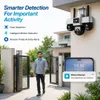 Cybernautt Z18K WiFi Security Camera, 6MP+6MP+6MP Triple Lens 18MP Total, H.265 AVI, Pan 355° Tilt 90°, Human Motion Tracking & Face Detection, Night Vision, 128GB TF Card, Built-in Speaker & Mic