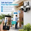 Cybernautt Z18K WiFi Security Camera, 6MP+6MP+6MP Triple Lens 18MP Total, H.265 AVI, Pan 355° Tilt 90°, Human Motion Tracking & Face Detection, Night Vision, 128GB TF Card, Built-in Speaker & Mic