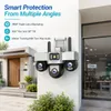 Cybernautt Z18K WiFi Security Camera, 6MP+6MP+6MP Triple Lens 18MP Total, H.265 AVI, Pan 355° Tilt 90°, Human Motion Tracking & Face Detection, Night Vision, 128GB TF Card, Built-in Speaker & Mic