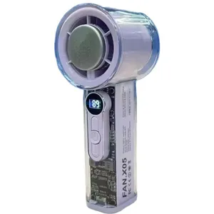 Xuga RIZZ X05-P Handheld Air Cooling Fan, 6000mAh Rechargeable Portable Fan with 100 Adjustable Wind Speeds, 6-Blade Design, 3-6H Working Time, Type-C Charging, Quiet Personal Fan for Travel, Office, Outdoor