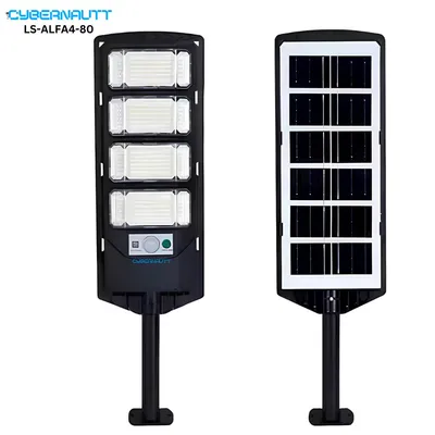 Cybernautt LS-ALFA4-80 80W Solar Street Light – 4000mAh Battery, 6000K Daylight, IP54 Waterproof, 110lm/W Efficiency, 50,000H Lifespan
