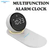Cybernautt AX06 Alarm Clock Music System – 5-in-1 Wireless Charger, Bluetooth Speaker, Ambient Night Light, LED Clock with Magnetic Mount – for Bedroom, Home, Office