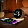 Cybernautt AX06 Alarm Clock Music System – 5-in-1 Wireless Charger, Bluetooth Speaker, Ambient Night Light, LED Clock with Magnetic Mount – for Bedroom, Home, Office