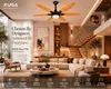 XUGA Velor F11W 1200mm Premium BLDC Ceiling Fan with Remote Control, Wooden Finish, Sweep: 1200 mm , Copper Motor , 5 Years Warranty