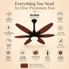 XUGA Velor F11P 1200mm Premium BLDC Ceiling Fan with Remote Control, Oakwood Finish, Sweep: 1200 mm , Copper Motor , 5 Years Warranty