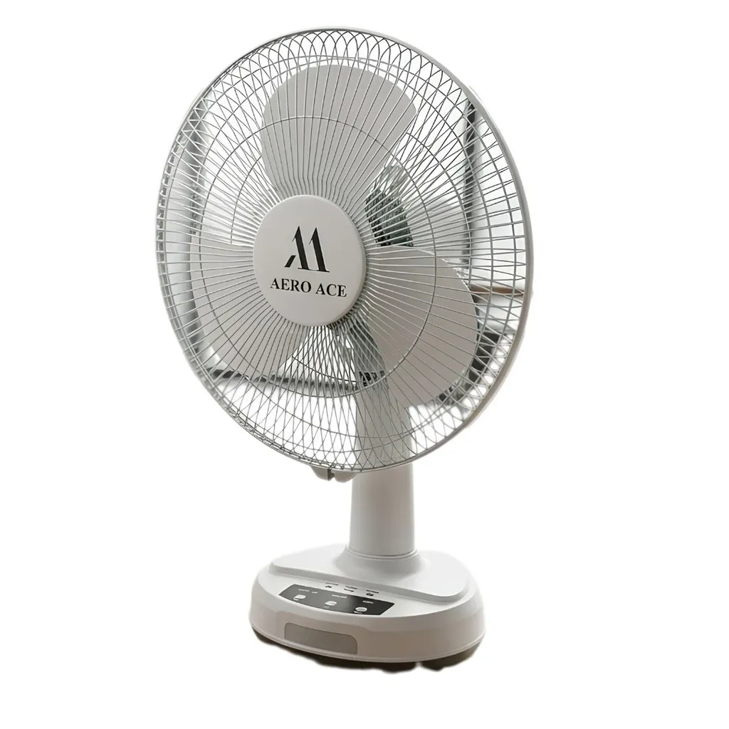 Cybernautt Fan AeroAce Series 1101F 60W Rechargeable Stand Fan – 3-Speed Table Fan with 4-6 Hrs Battery Life, Wired/Battery Powered, 65dB Quiet Operation for Home, Workshop, Garage, Outdoor & Camping