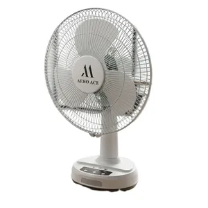 Cybernautt Fan AeroAce Series 1101F 60W Rechargeable Stand Fan – 3-Speed Table Fan with 4-6 Hrs Battery Life, Wired/Battery Powered, 65dB Quiet Operation for Home, Workshop, Garage, Outdoor & Camping