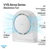 Xuga VYB Akma Series – 3.5W Bladeless Fan | 2000 mAh Rechargeable Battery | Ultra-Quiet 29 dB | 3-Speed Portable Fan for Car, Home, Outdoor & Hotel