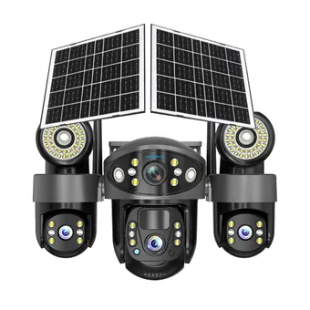 Cybernautt X18H 4G Triple Lens Dual Solar Security Camera All 3 Mobile controlled Lens – 18MP Pan-Tilt 355° with 12000mAh Battery, H.265+, Two-Way Audio, Motion Alert, SD/Cloud Storage, Ideal for Remote Areas