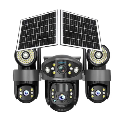 Cybernautt X18H 4G Triple Lens Dual Solar Security Camera All 3 Mobile controlled Lens – 18MP Pan-Tilt 355° with 12000mAh Battery, H.265+, Two-Way Audio, Motion Alert, SD/Cloud Storage, Ideal for Remote Areas