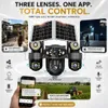 Cybernautt X18H 4G Triple Lens Dual Solar Security Camera All 3 Mobile controlled Lens – 18MP Pan-Tilt 355° with 12000mAh Battery, H.265+, Two-Way Audio, Motion Alert, SD/Cloud Storage, Ideal for Remote Areas