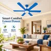 XUGA Zephyr F1H 32W 5 Star 320rpm Copper Motor Sky Blue BLDC 6 Blade Ceiling Fan with Remote & Copper Motor, Sweep: 1200 mm | 5 years Warranty