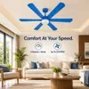 XUGA Zephyr F1H 32W 5 Star 320rpm Copper Motor Sky Blue BLDC 6 Blade Ceiling Fan with Remote & Copper Motor, Sweep: 1200 mm | 5 years Warranty