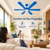 XUGA Zephyr F1H 32W 5 Star 320rpm Copper Motor Sky Blue BLDC 6 Blade Ceiling Fan with Remote & Copper Motor, Sweep: 1200 mm | 5 years Warranty
