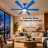 XUGA Zephyr F1H 32W 5 Star 320rpm Copper Motor Sky Blue BLDC 6 Blade Ceiling Fan with Remote & Copper Motor, Sweep: 1200 mm | 5 years Warranty