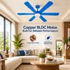 XUGA Zephyr F1H 32W 5 Star 320rpm Copper Motor Sky Blue BLDC 6 Blade Ceiling Fan with Remote & Copper Motor, Sweep: 1200 mm | 5 years Warranty