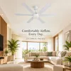 XUGA Zephyr F1F 32W 5 Star 320rpm Copper Motor White BLDC 6 Blade Ceiling Fan with Remote & Copper Motor, Sweep: 1200 mm | 5 years Warranty