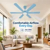 XUGA Zephyr F1K 32W 5 Star 320rpm Copper Motor Light Blue BLDC 6 Blade Ceiling Fan with Remote & Copper Motor, Sweep: 1200 mm | 5 years Warranty