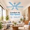 XUGA Zephyr F1K 32W 5 Star 320rpm Copper Motor Light Blue BLDC 6 Blade Ceiling Fan with Remote & Copper Motor, Sweep: 1200 mm | 5 years Warranty