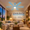 XUGA Zephyr F1K 32W 5 Star 320rpm Copper Motor Light Blue BLDC 6 Blade Ceiling Fan with Remote & Copper Motor, Sweep: 1200 mm | 5 years Warranty