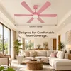 XUGA Zephyr F1L 32W 5 Star 320rpm Copper Motor Pink BLDC 6 Blade Ceiling Fan with Remote & Copper Motor, Sweep: 1200 mm | 5 years Warranty