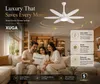 XUGA Velor F11A BLDC Ceiling Fan for Home | 1200mm Sweep | 320 RPM High Speed | 210 CMM Air Delivery | Remote Control with 6+Boost Speeds | 32W Energy Saving Motor | Silent Operation | 5 Year Warranty | White
