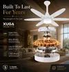 XUGA Velor F11A BLDC Ceiling Fan for Home | 1200mm Sweep | 320 RPM High Speed | 210 CMM Air Delivery | Remote Control with 6+Boost Speeds | 32W Energy Saving Motor | Silent Operation | 5 Year Warranty | White