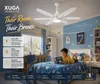 XUGA Velor F11A BLDC Ceiling Fan for Home | 1200mm Sweep | 320 RPM High Speed | 210 CMM Air Delivery | Remote Control with 6+Boost Speeds | 32W Energy Saving Motor | Silent Operation | 5 Year Warranty | White