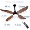 XUGA Avior F8P 1200mm BLDC Ceiling Fan with Remote Control & LED Light | 34W Energy Efficient Copper Motor | 350 RPM High Speed | 235 CMM Air Delivery | 6+ Boost Speed Settings | Wooden Finish 4-Blade Fan I 5 Years Warranty