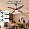 XUGA Avior F8P 1200mm BLDC Ceiling Fan with Remote Control & LED Light | 34W Energy Efficient Copper Motor | 350 RPM High Speed | 235 CMM Air Delivery | 6+ Boost Speed Settings | Wooden Finish 4-Blade Fan I 5 Years Warranty