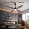 XUGA Avior F8P 1200mm BLDC Ceiling Fan with Remote Control & LED Light | 34W Energy Efficient Copper Motor | 350 RPM High Speed | 235 CMM Air Delivery | 6+ Boost Speed Settings | Wooden Finish 4-Blade Fan I 5 Years Warranty