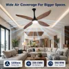 XUGA Avior F8P 1200mm BLDC Ceiling Fan with Remote Control & LED Light | 34W Energy Efficient Copper Motor | 350 RPM High Speed | 235 CMM Air Delivery | 6+ Boost Speed Settings | Wooden Finish 4-Blade Fan I 5 Years Warranty