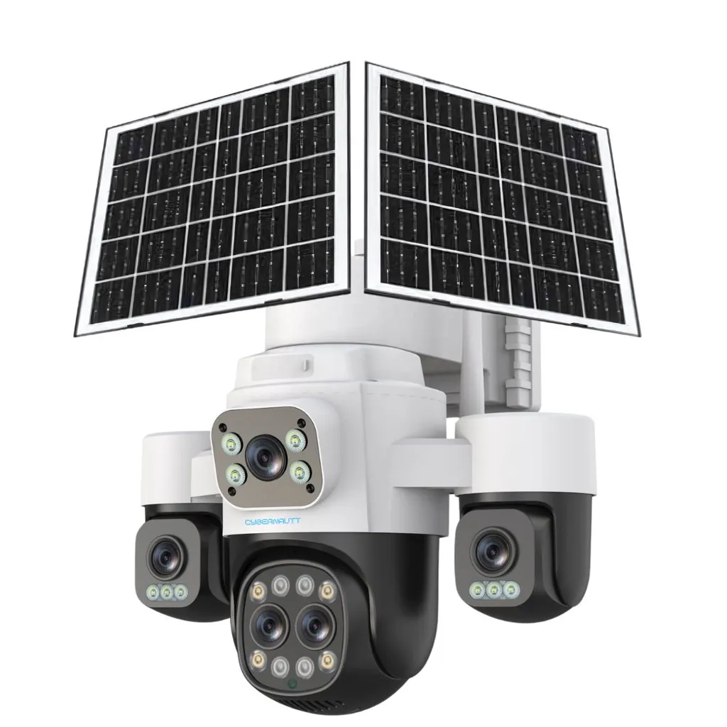 Cybernautt X20F 4G Sim Solar Security Camera, 16MP 4 Lens Outdoor CCTV Camera with 18X Optical Zoom, 3 Motorised PTZ, 355° Pan/90° Tilt, Motion Detection, 2-Way Talk, Night Vision, IP66 Waterproof, 16000mAh Battery