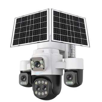 Cybernautt X20F 4G Sim Solar Security Camera, 16MP 4 Lens Outdoor CCTV Camera with 18X Optical Zoom, 3 Motorised PTZ, 355° Pan/90° Tilt, Motion Detection, 2-Way Talk, Night Vision, IP66 Waterproof, 16000mAh Battery
