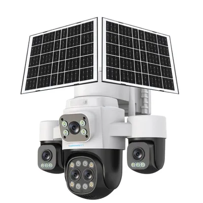 Cybernautt X20F 4G Sim Solar Security Camera, 16MP 4 Lens Outdoor CCTV Camera with 18X Optical Zoom, 3 Motorised PTZ, 355° Pan/90° Tilt, Motion Detection, 2-Way Talk, Night Vision, IP66 Waterproof, 16000mAh Battery
