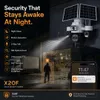 Cybernautt X20F 4G Sim Solar Security Camera, 16MP 4 Lens Outdoor CCTV Camera with 18X Optical Zoom, 3 Motorised PTZ, 355° Pan/90° Tilt, Motion Detection, 2-Way Talk, Night Vision, IP66 Waterproof, 16000mAh Battery