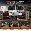 Cybernautt X20F 4G Sim Solar Security Camera, 16MP 4 Lens Outdoor CCTV Camera with 18X Optical Zoom, 3 Motorised PTZ, 355° Pan/90° Tilt, Motion Detection, 2-Way Talk, Night Vision, IP66 Waterproof, 16000mAh Battery