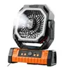 XUGA GRIT-G Portable Fan with LED Light, 8000mAh Battery Powered Camping Fan, 4 Speed Settings, Brushless Motor, 5V Rechargeable Outdoor Fan for Home, Camping, Travel, Garage & Power Cuts