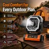 XUGA GRIT-G Portable Fan with LED Light, 8000mAh Battery Powered Camping Fan, 4 Speed Settings, Brushless Motor, 5V Rechargeable Outdoor Fan for Home, Camping, Travel, Garage & Power Cuts
