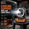 XUGA GRIT-G Portable Fan with LED Light, 8000mAh Battery Powered Camping Fan, 4 Speed Settings, Brushless Motor, 5V Rechargeable Outdoor Fan for Home, Camping, Travel, Garage & Power Cuts