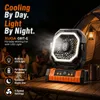 XUGA GRIT-G Portable Fan with LED Light, 8000mAh Battery Powered Camping Fan, 4 Speed Settings, Brushless Motor, 5V Rechargeable Outdoor Fan for Home, Camping, Travel, Garage & Power Cuts
