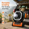 XUGA GRIT-G Portable Fan with LED Light, 8000mAh Battery Powered Camping Fan, 4 Speed Settings, Brushless Motor, 5V Rechargeable Outdoor Fan for Home, Camping, Travel, Garage & Power Cuts