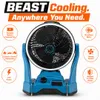 Xuga BEAST Portable Battery Powered Fan, Cordless Fan with Brushless Motor, Strong Air Flow, Adjustable Speed, Cooling Fan for Home, Outdoor, Camping, & Automotive Use