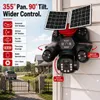Cybernautt X18J 4G Dual Solar Security Camera, 18MP Triple Lens Outdoor CCTV Camera, 6MP+6MP+6MP, Two-Way Audio, Pan-Tilt 355°/90°, IP66 Waterproof,  SD Card & Cloud Storage