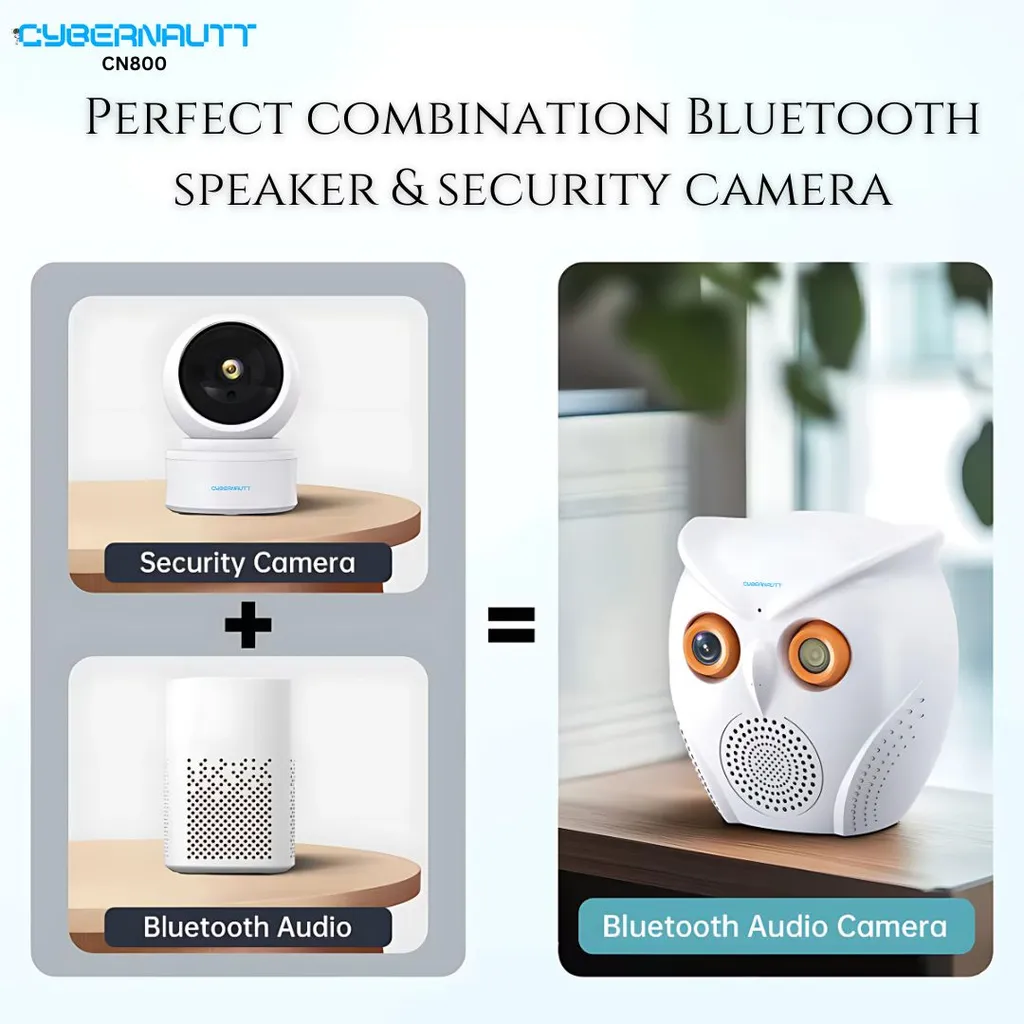Cybernautt CN800 5MP Wi-Fi CCTV Camera with Bluetooth Speaker, Motion Detection & Supports SD Upto 64GB